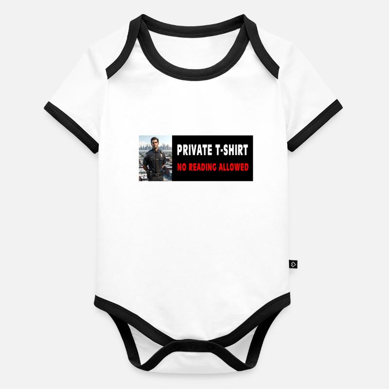private t shirt no reading allowed Organic Baby Contrasting Bodysuit