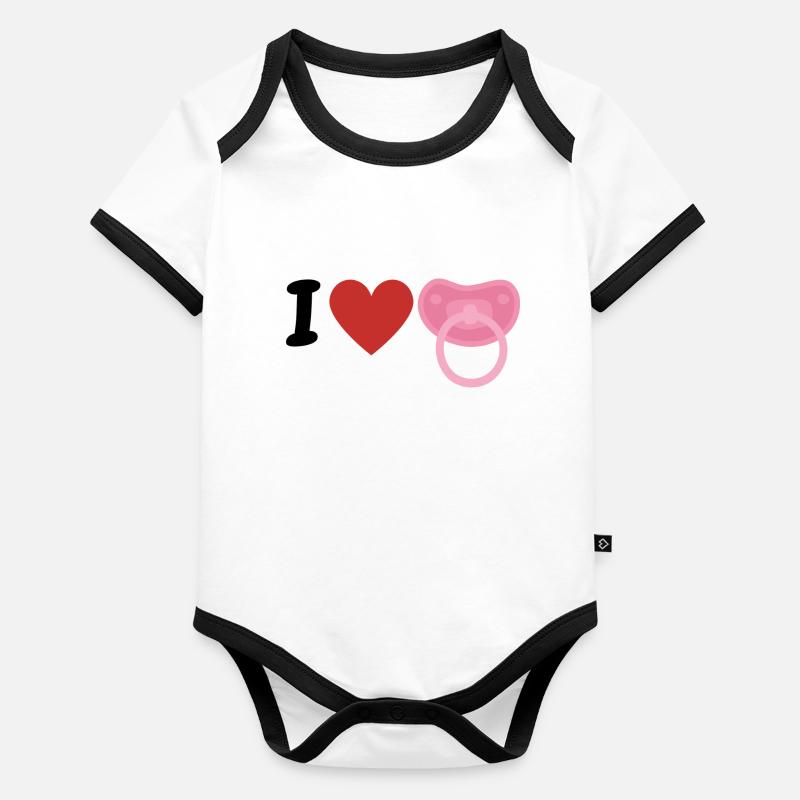 J’adore les sucettes Body Bébé bio contrasté manches courtes