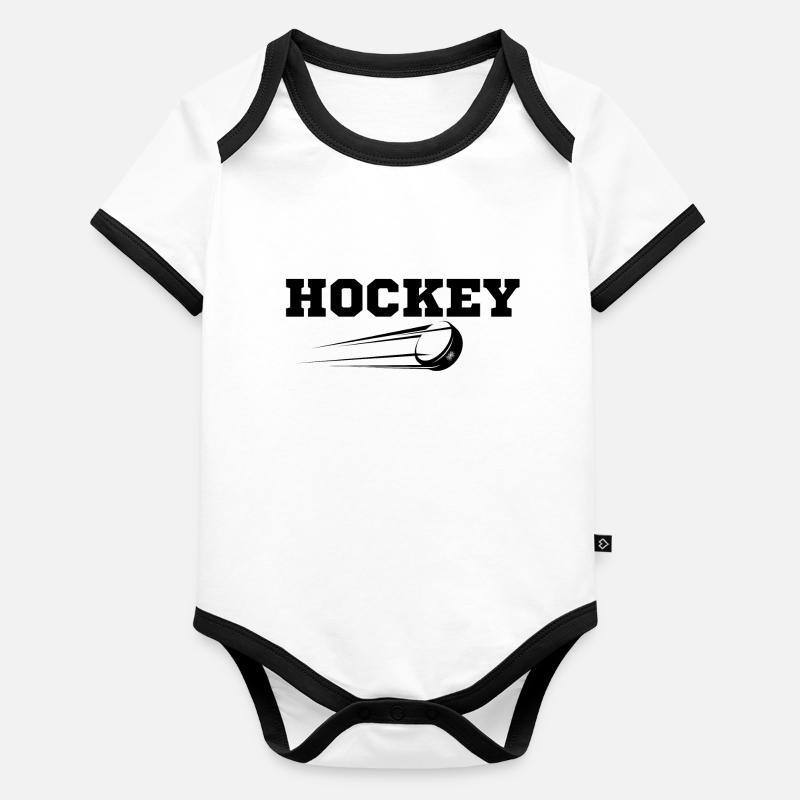 Hockey originelle Geschenkidee Baby Bio-Kurzarm-Kontrastbody