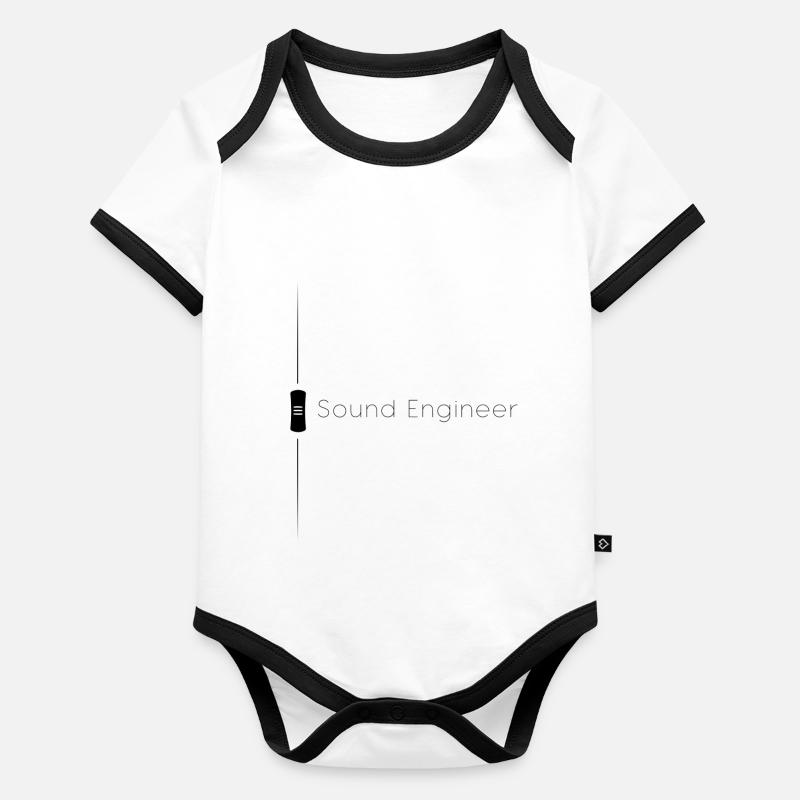 Sound Engineer Fader Black Organic Baby Contrasting Bodysuit