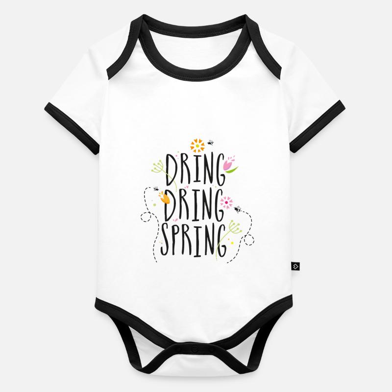 Dring dring spring ! Body Bébé bio contrasté manches courtes