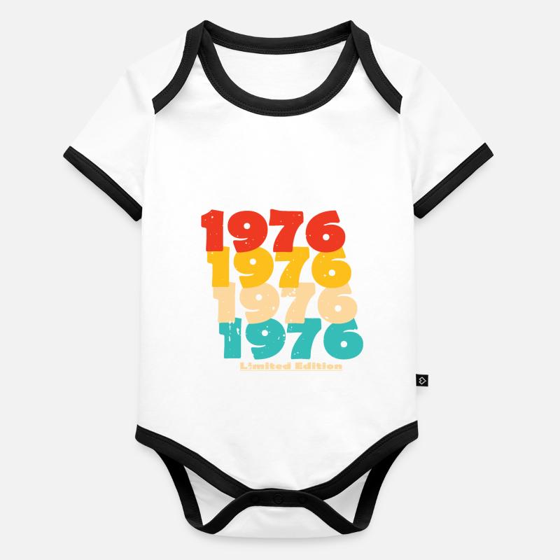 1976 : Edition Limitée - 48e anniversaire Body Bébé bio contrasté manches courtes