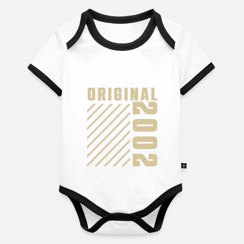 Original 2002 Authentic 2002 Vintage Bursdag Body Bébé bio contrasté manches courtes