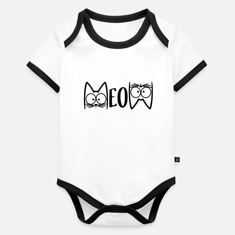 Meow Organic Baby Contrasting Bodysuit