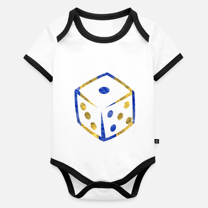 Würfel Baby Bio-Kurzarm-Kontrastbody