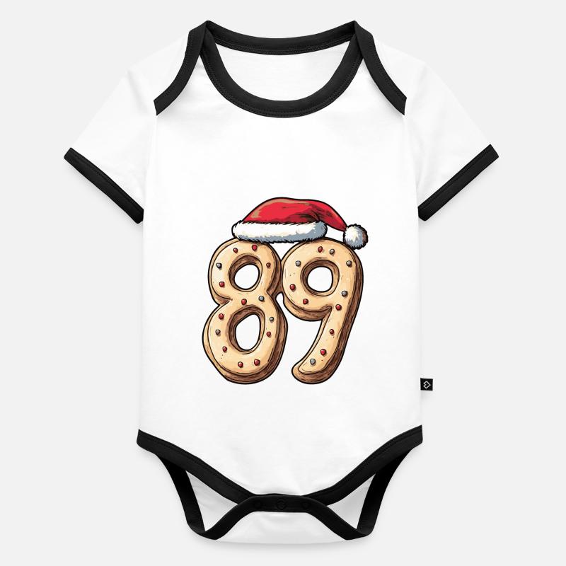 Biscuit de Noël à 89 chiffres Body Bébé bio contrasté manches courtes