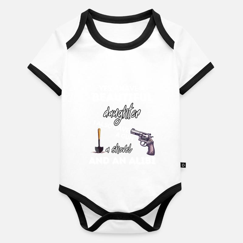 Mode papa : activé, garde du corps de la fille en service Body Bébé bio contrasté manches courtes