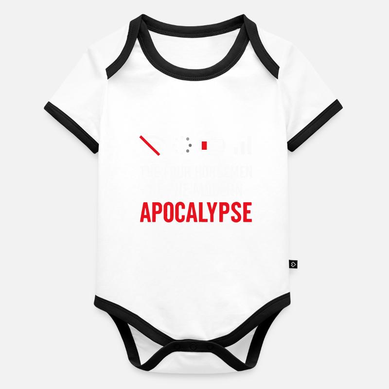 Apocalypse moderne – Pas de WiFi, pas de batterie Body Bébé bio contrasté manches courtes