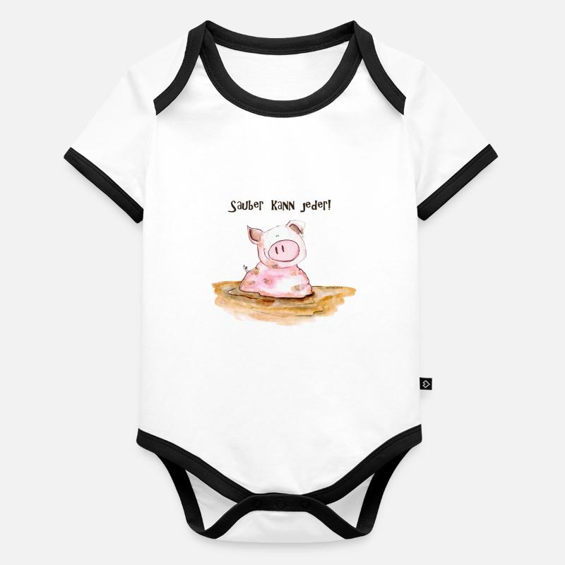 Propre boîte tout le monde! Body Bébé bio contrasté manches courtes