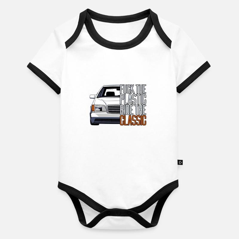 FTP Style Retro Car Classic Silhoeutte Organic Baby Contrasting Bodysuit