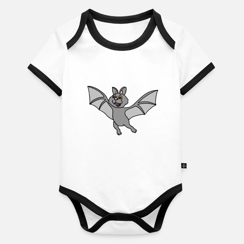 Chauve-souris, vampire, Halloween, a demandé Body Bébé bio contrasté manches courtes