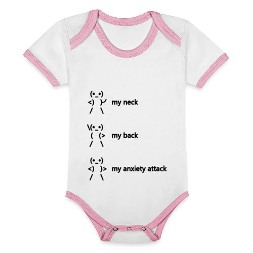 neck back anxiety attack - Organic Baby Contrasting Bodysuit
