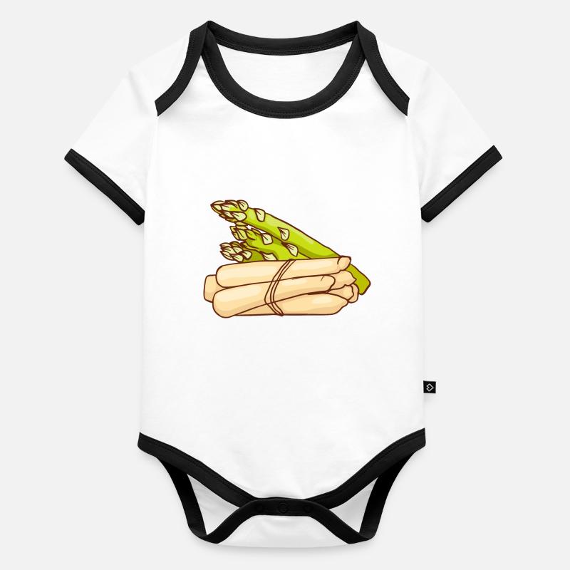 Vegetable asparagus Common asparagus Green Green Organic Baby Contrasting Bodysuit