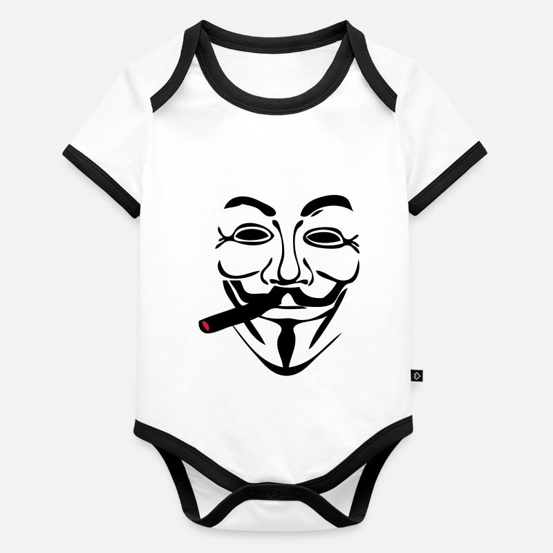 anonymous masque mask cigare1 Body Bébé bio contrasté manches courtes