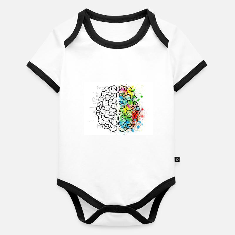 Art du cerveau Body Bébé bio contrasté manches courtes