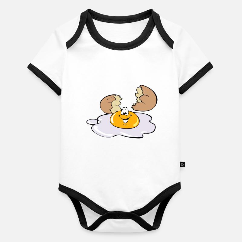 Funny fried egg Organic Baby Contrasting Bodysuit