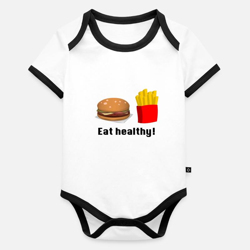 Fast Food Baby Bio-Kurzarm-Kontrastbody