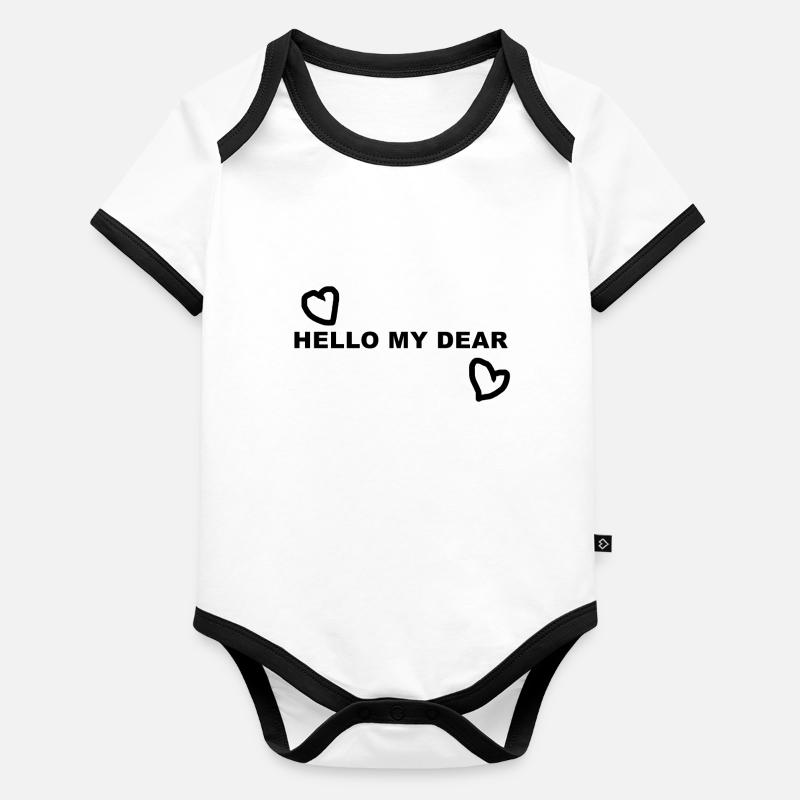 Bonjour ma chère Body Bébé bio contrasté manches courtes