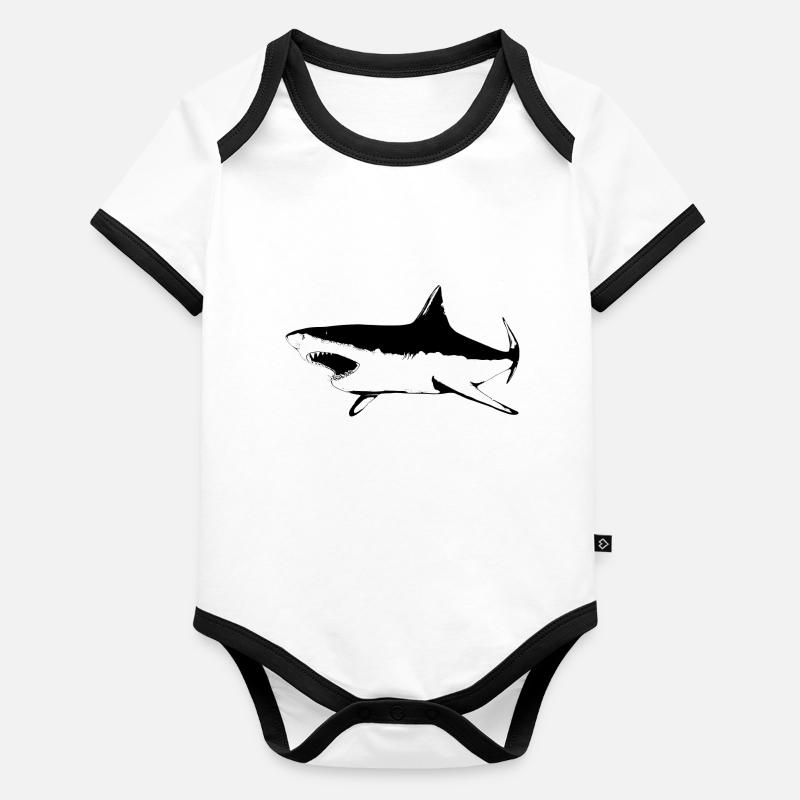 requin Body Bébé bio contrasté manches courtes