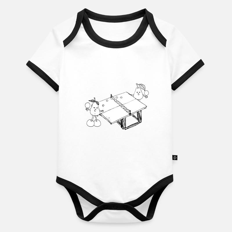 Pears at the table tennis Organic Baby Contrasting Bodysuit