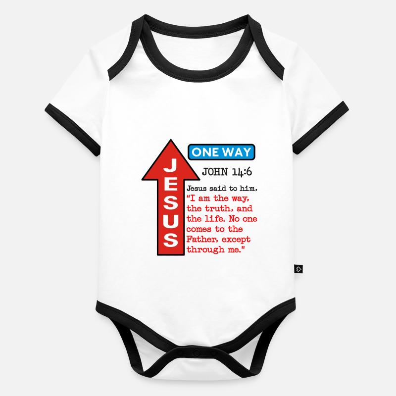 JESUS EIN WEG Baby Bio-Kurzarm-Kontrastbody