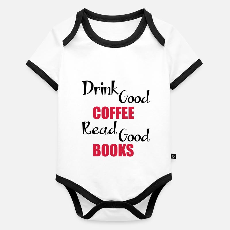 Coffee & Books Baby Bio-Kurzarm-Kontrastbody