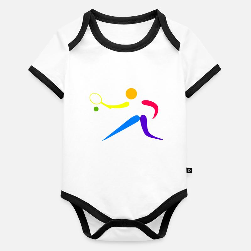 Tennis Rainbow Organic Baby Contrasting Bodysuit