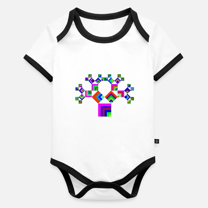 Tree fractal Pythagoras 45 07 Organic Baby Contrasting Bodysuit
