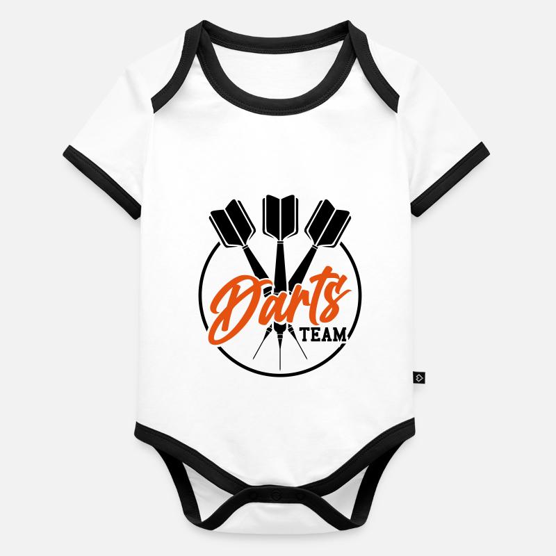 Darts team darts darts emblem logo bullseye Organic Baby Contrasting Bodysuit