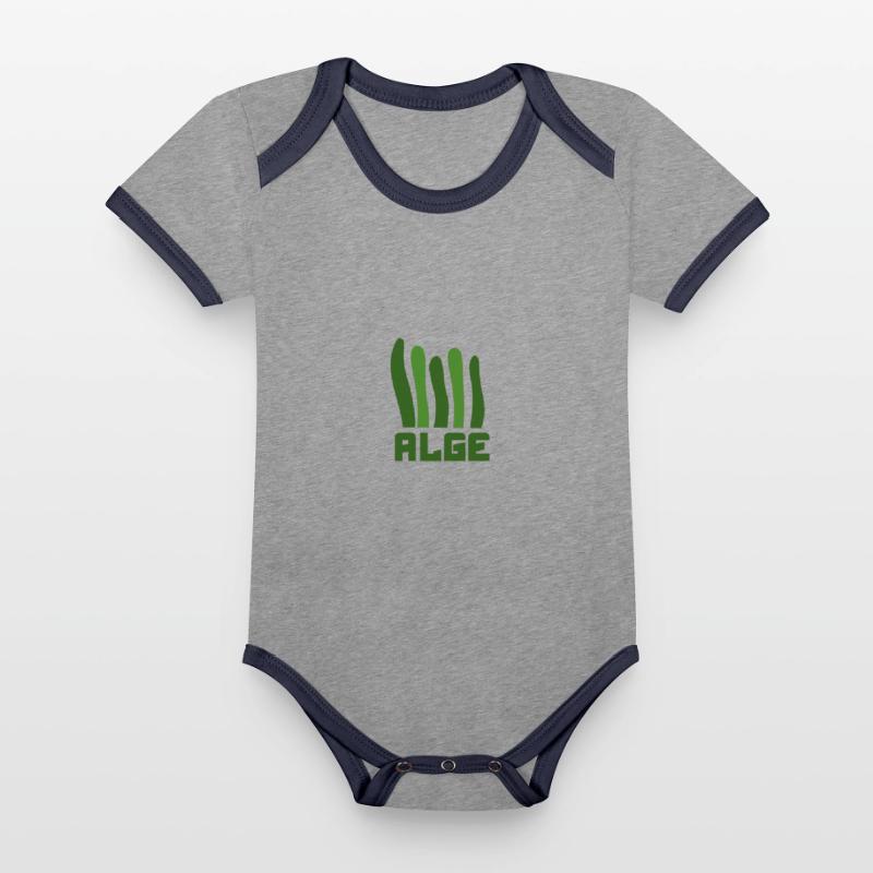 Algae Algae Algae Organic Baby Contrasting Bodysuit