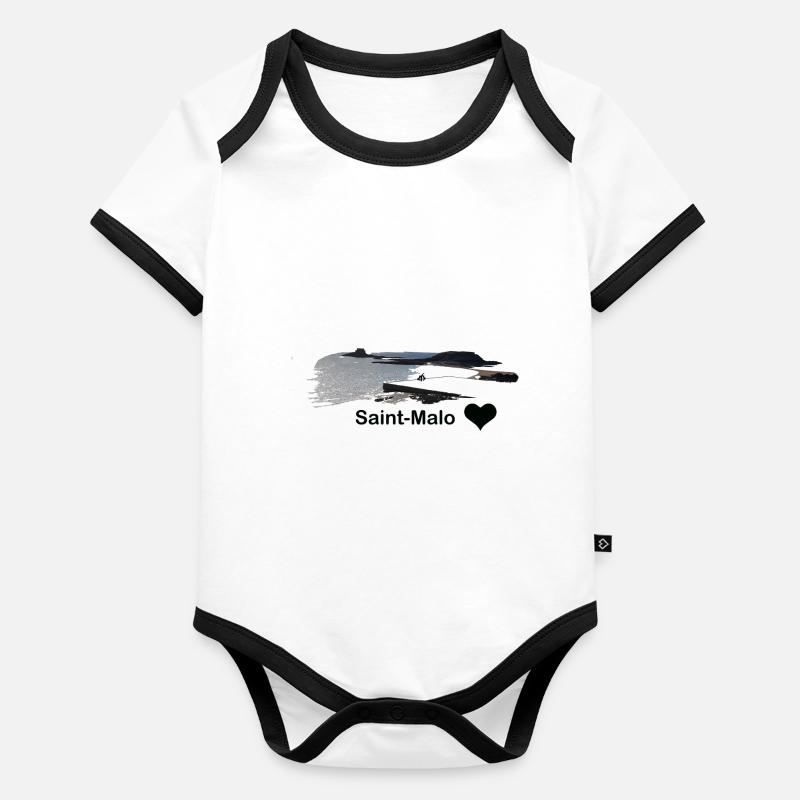 Saint Malo Body Bébé bio contrasté manches courtes