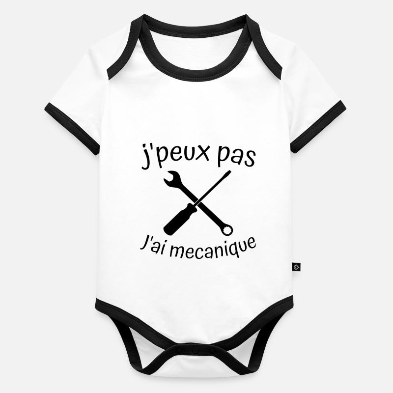 meca black Body Bébé bio contrasté manches courtes