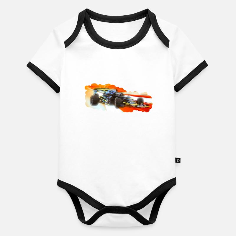 Race Car Organic Baby Contrasting Bodysuit