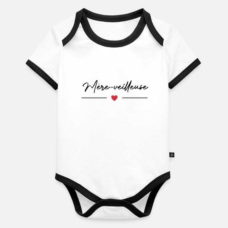Mère-veilleuse Body Bébé bio contrasté manches courtes