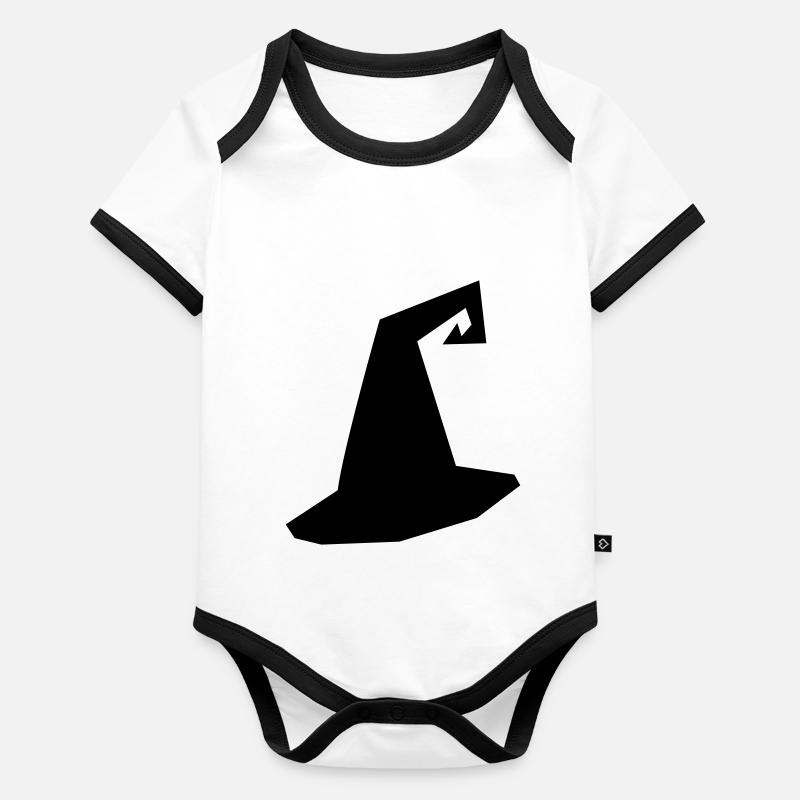 Silhouette de chapeau de sorcière Body Bébé bio contrasté manches courtes