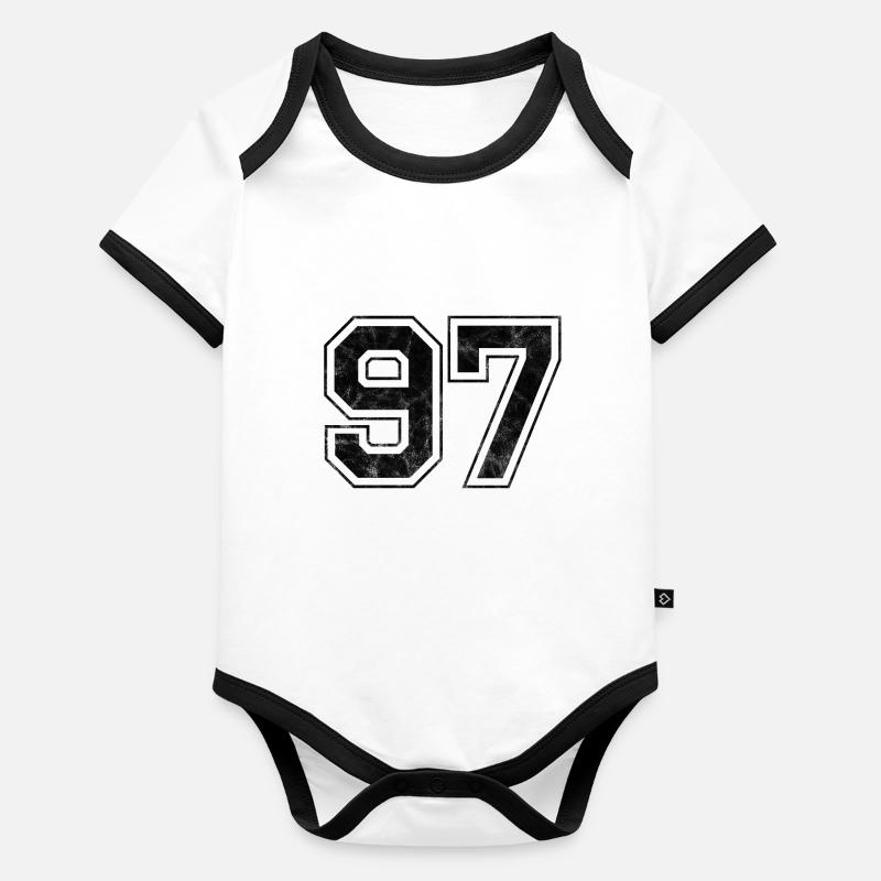 Number 97 Organic Baby Contrasting Bodysuit