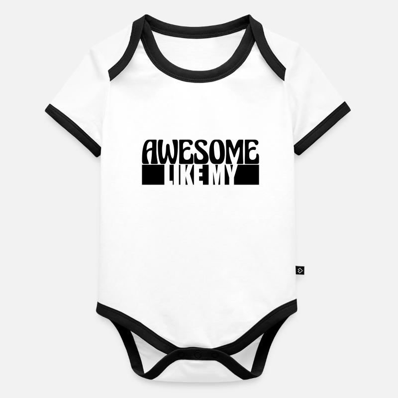 Awesome Like My Text Organic Baby Contrasting Bodysuit