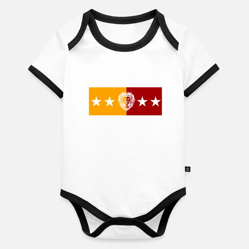 Cimbom GS Lion Body Bébé bio contrasté manches courtes