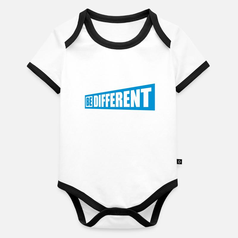 Soyez différent Logo Design Body Bébé bio contrasté manches courtes