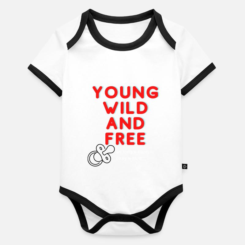 Young Wild and Free Baby Bio-Kurzarm-Kontrastbody