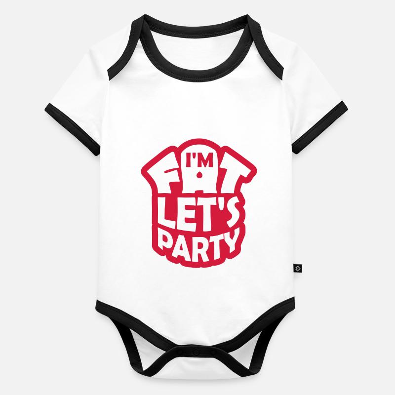 at the fat lets party Organic Baby Contrasting Bodysuit