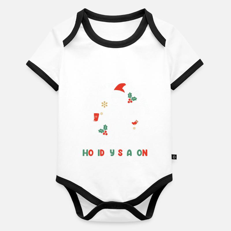 Cadeaux de Noël Noël Body Bébé bio contrasté manches courtes