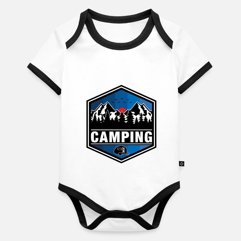 Camping Body Bébé bio contrasté manches courtes