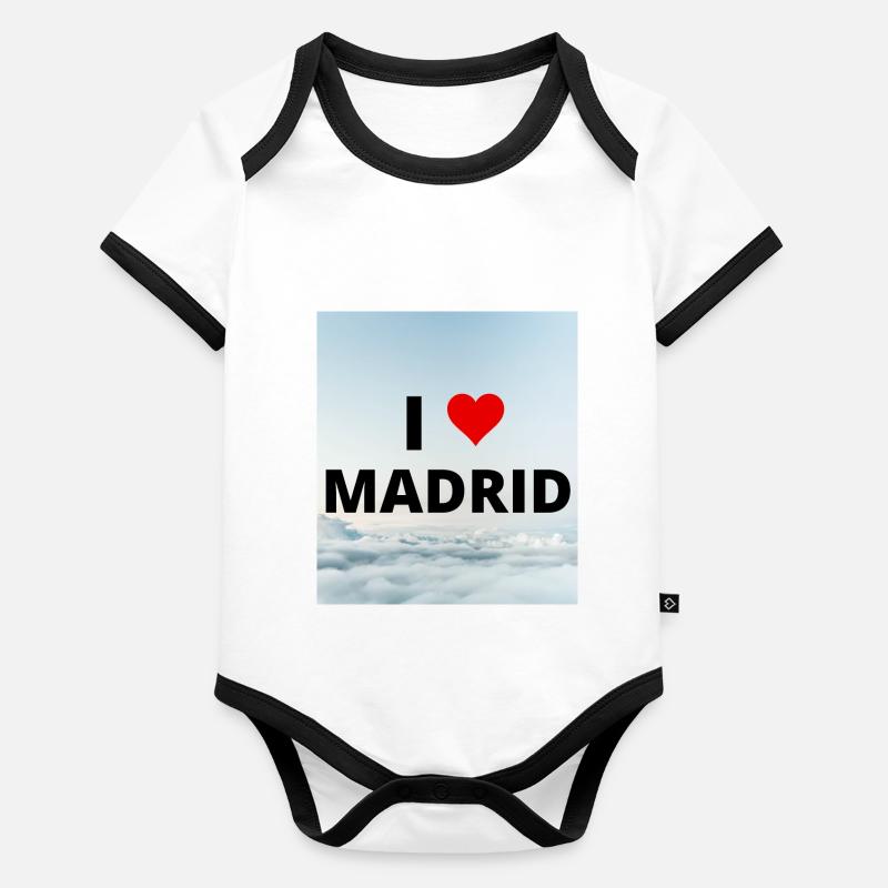 I LOVE MADRID Body Bébé bio contrasté manches courtes