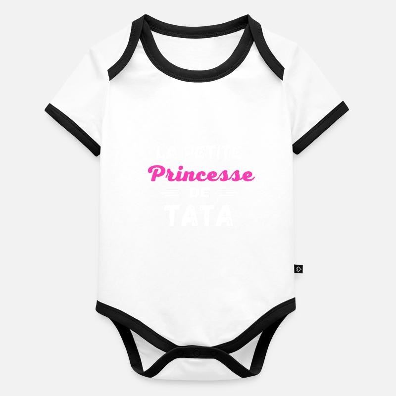 La petite Princesse de tata Body Bébé bio contrasté manches courtes