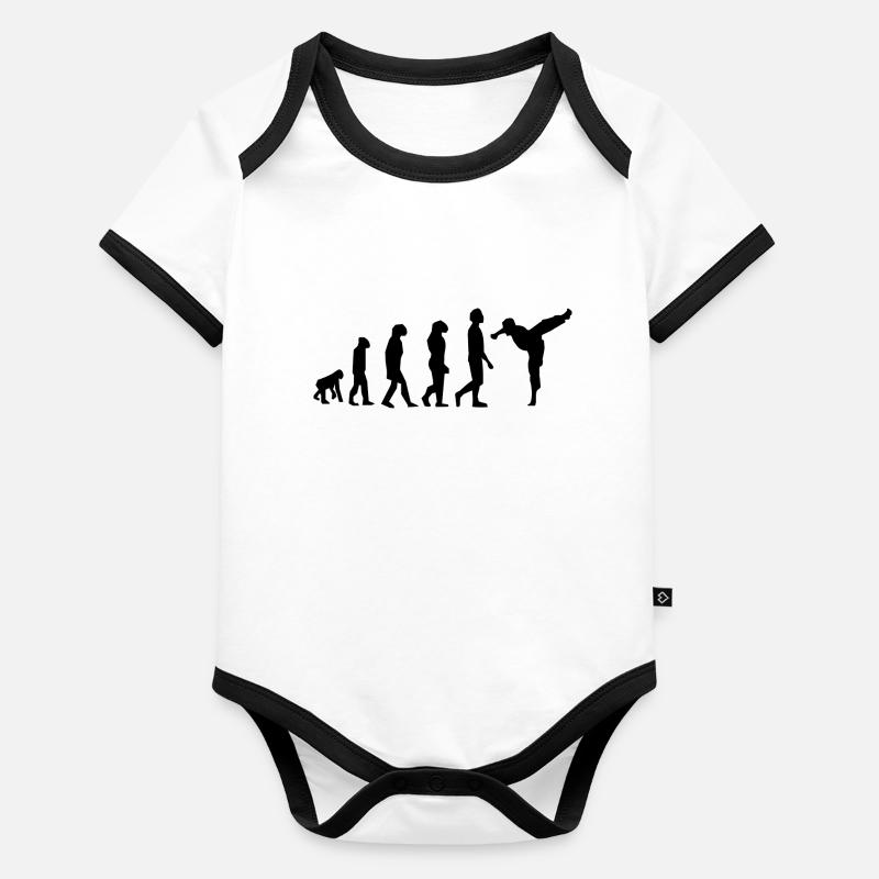 Martial arts evolution Organic Baby Contrasting Bodysuit