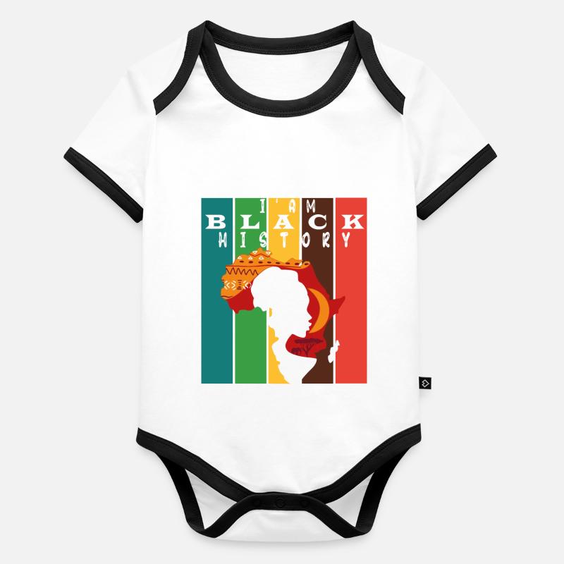 I'am African Black History Organic Baby Contrasting Bodysuit