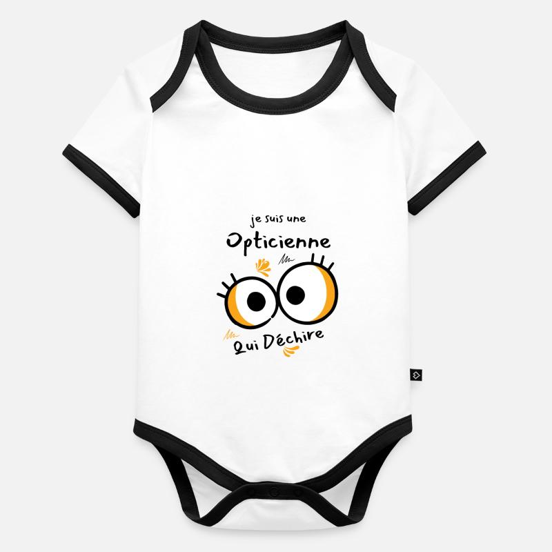 Opticienne Qui Déchire Body Bébé bio contrasté manches courtes