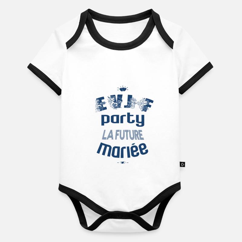 EVJF Party - La Future Mariée Body Bébé bio contrasté manches courtes