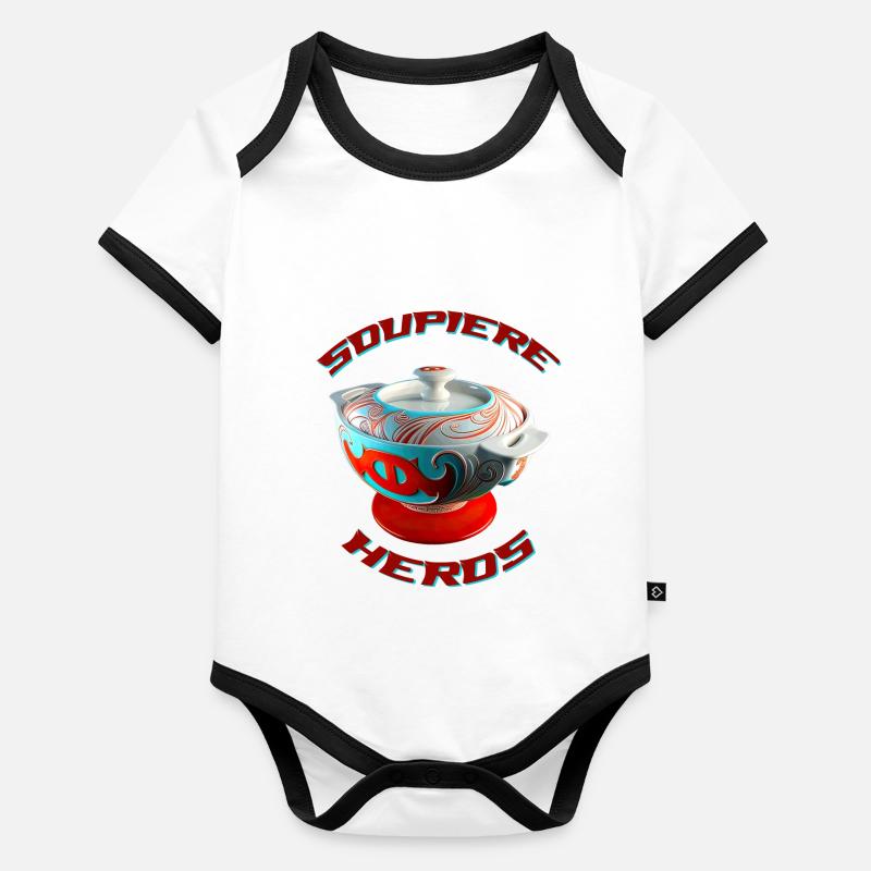 soupière heros Body Bébé bio contrasté manches courtes